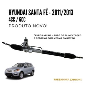 Caixa de Direção Hidráulica Nova para Hyundai Santa Fé 2011 Até 2013 (Furos Iguais)