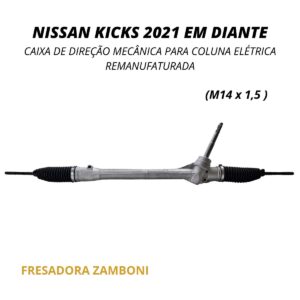 Caixa de Direção Mecânica para Coluna Elétrica Nissan Kicks 2021/... (M14 X 1,5) - Remanufaturada