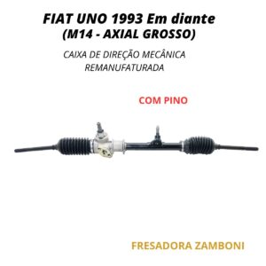 Caixa de Direção Mecânica Fiat Uno 1993/... (M14 - Axial Grosso) - Com Pino - Remanufaturada
