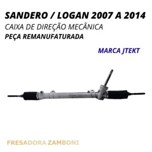 Caixa de Direção Mecânica Renault Sandero / Logan 2007 a 2014 (JTEKT) Remanufaturada