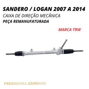Caixa de Direção Mecânica Renault Sandero / Logan 2007 a 2014 (TRW) Remanufaturada